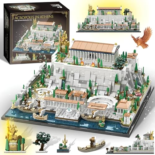 MirthMakers Die Akropolis in Athen Baukasten - 1988PCS Architektur Wahrzeichen Sammlung Modell für Erwachsene, Zeigen-Modell-Kit für Heim Dekoration, Idee Geschenk für Jungen und Mädchen ab 16 Jahren von MirthMakers
