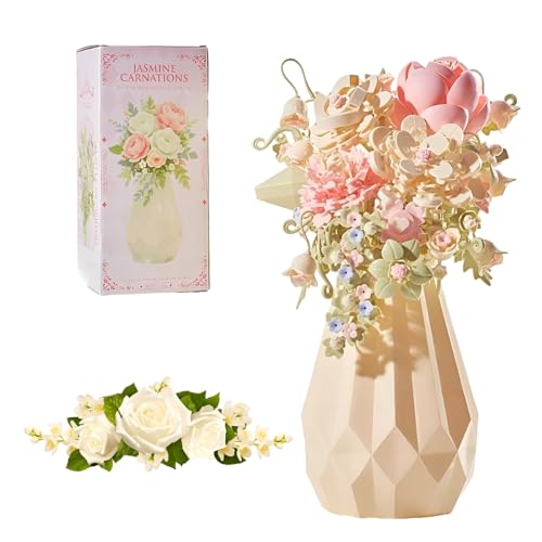 MirthMakers Jasminblüten-Bausteinset – 512-teiliges Set mit Rosen- und Nelkenbausteinen, Vase, Kunstblumen, Botanischer Kollektion, Eleganter Wohnraumdekoration, Frauen und Mädchen MirthMakers Jasminblüten-Bausteinset – 512-teiliges Set mit Rosen- und Nelkenbausteinen, Vase, Kunstblumen, Botanischer Kollektion, Eleganter Wohnraumdekoration, Frauen und Mädchen von MirthMakers