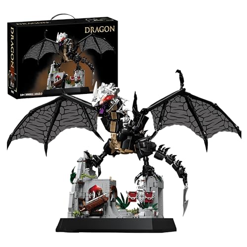 MirthMakers Magic Dragon Battle Bausatz – 1512-teiliges Guardian Showdown Bausteinset, Dark Lord Monsters Konstruktionsspielzeug, Monsters Collection Geschenk für Erwachsene, Filmfans von MirthMakers