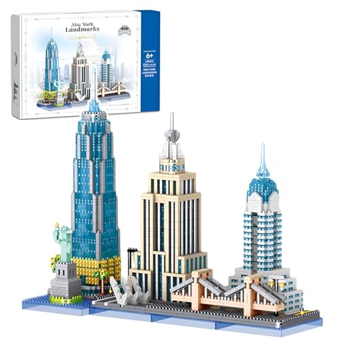 MirthMakers New York City Skyline Bausteine-Set – 3262-teiliges Mikro-Bausteine-Set mit Stadtmotiven, Deko für Zuhause oder Büro, Erwachsene und fortgeschrittene Baumeister von MirthMakers