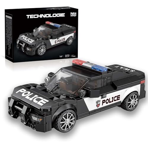 MirthMakers Polizeiauto-Bausatz – 372-teiliger Bausatz mit Technik-Fahrzeugen für die Stadtpolizei, Rennwagenmodell, Wohnaccessoire, STEM-Lernspielzeug, Jungen und Männer ab 14 Jahren von MirthMakers
