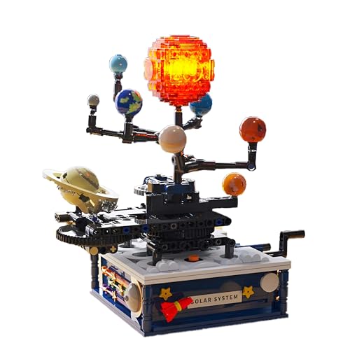 MirthMakers Rotierendes Sonnensystem Blocksatz, STEM Block Spielzeug mit 9 Planeten und Raketen, Home Office Dekoration, Geschenk für Astronomie-Enthusiasten und Kinder über 6 Jahre alt (775PCS) von MirthMakers