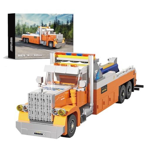 MirthMakers Schwerlastanhänger Bausatz, LKW Fahrzeug Baukasten mit Bausteinen für Modelle, STEM Bildungsspielzeug, Home Office Dekoration, Erwachsene, Kinder über 14 Jahre (449PCS) von MirthMakers