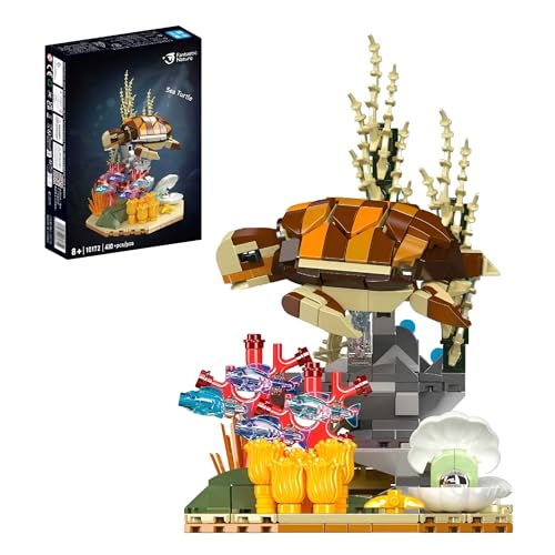 MirthMakers Seeschildkröten-Bausatz – 410-teiliges Bauset mit Meerestieren, Tiefseeleben, fantastisches Naturmodell, STEM-Lernspielzeug, Wohnaccessoire, ideal für Erwachsene und Kinder von MirthMakers