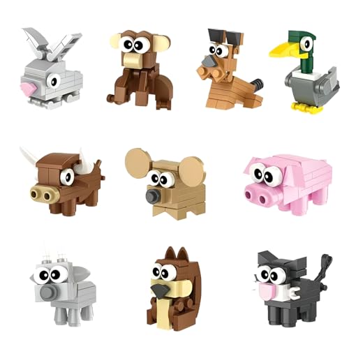 MirthMakers Tier-Party Baustein-Set – 305-teiliges Wildtier-Set mit Schwein, AFFE mehr, pädagogisches STEM-Spielzeug, kreatives Dschungel-Abenteuer, Klassenbelohnung für Kinder ab 6 Jahren von MirthMakers