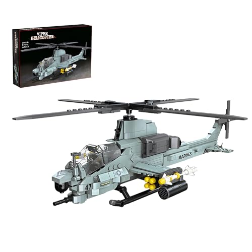 MirthMakers Viper-Hubschrauber Bauset – 576 Teiliges Militärflugzeug-Bausteinset, Realistisches Flugzeugmodell, STEM-Lernspielzeug, Deko für Zuhause Büro, Erwachsene Kinder ab 6 Jahren MirthMakers Viper-Hubschrauber Bauset – 576 Teiliges Militärflugzeug-Bausteinset, Realistisches Flugzeugmodell, STEM-Lernspielzeug, Deko für Zuhause Büro, Erwachsene Kinder ab 6 Jahren von MirthMakers