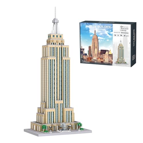New York Empire State Building Bausatz – 3819PCS Berühmte Sehenswürdigkeiten Micor Bricks Bausatz für Erwachsene, Homeoffice-Dekor, DIY Architektur-Sammlung, Mädchen Jungen von MirthMakers