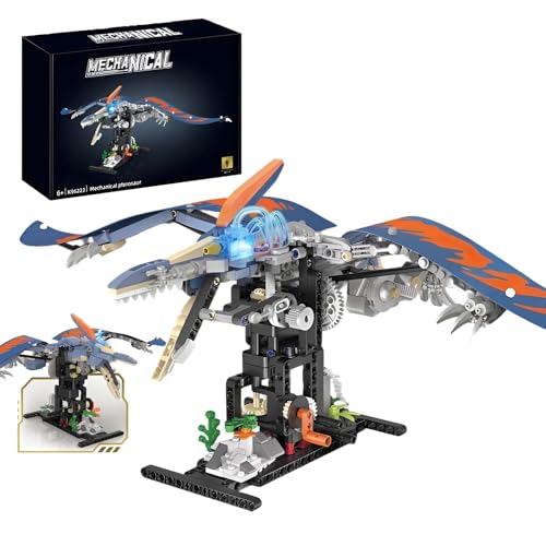 Pterosaurier-Bausatz mit halbmechanischen Bausteinen – 586-teiliges Beidseitiges Dinosaurier-Bausteinset, Wohnaccessoire, STEM Interaktiver Bausatz, Kreatives Geschenk für Kinder, Erwachsene Pterosaurier-Bausatz mit halbmechanischen Bausteinen – 586-teiliges Beidseitiges Dinosaurier-Bausteinset, Wohnaccessoire, STEM Interaktiver Bausatz, Kreatives Geschenk für Kinder, Erwachsene von MirthMakers