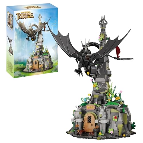 Schloss des Schwarzen Drachen Bausatz – 998-teiliges mittelalterliches Festungsbauset, Fantasy-Architektur-Modellbausatz, kreatives Konstruktionsspielzeug für Erwachsene, Kinder Geschenk von MirthMakers