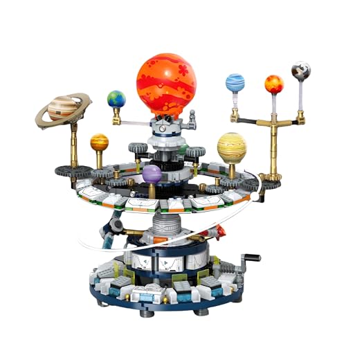 Solar System Mini-Bausatz 964 Teile – Drehbares Planetarium-Modell aus Bausteinen, 9 bewegliche Planeten mit Rakete und Satellit, STEM-Lernspielzeug, Kinder und Erwachsene Solar System Mini-Bausatz 964 Teile – Drehbares Planetarium-Modell aus Bausteinen, 9 bewegliche Planeten mit Rakete und Satellit, STEM-Lernspielzeug, Kinder und Erwachsene von MirthMakers