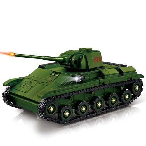 T-70 Leichtpanzer-Bausatz – 553-teiliges Militär-Panzer-Bauset, Modell Eines Armee-Fahrzeugs aus dem Zweiten Weltkrieg, Wohnaccessoire, STEM-Lernspielzeug, Sammler, Erwachsene von MirthMakers