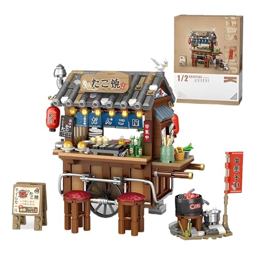 Takoyaki-Bausteine-Set – 722-teiliges Mikro-Bausteine-Kit, japanischen Straßenimbiss, Mini-Stadtansicht, Heim Dekoration, STEM-Lernspielzeug, Kreatives Geschenk für Erwachsene und Kinder Takoyaki-Bausteine-Set – 722-teiliges Mikro-Bausteine-Kit, japanischen Straßenimbiss, Mini-Stadtansicht, Heim Dekoration, STEM-Lernspielzeug, Kreatives Geschenk für Erwachsene und Kinder von MirthMakers