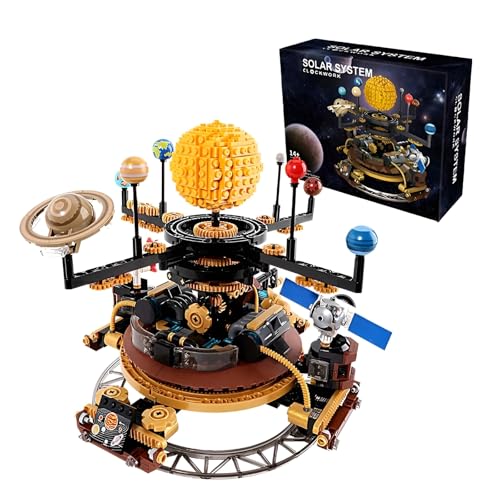 Technik Sonnensystem-Block-Set, rotierende Planetarium-Blöcke mit 9 Planeten und Monden, STEM Lernspielzeug für Astronomie-Enthusiasten, Wissenschaft Astronomie Geschenk für 6-Jährige (946PCS) von MirthMakers