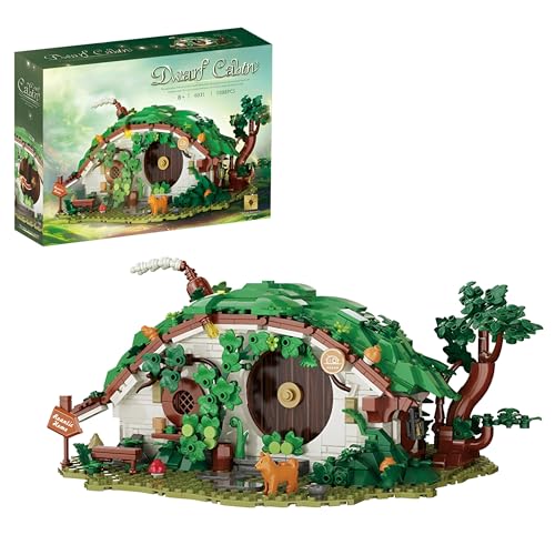 Zwergenhäuschen Bag End Bausatz – 1088-teiliges Fantasy-Hausbausatz mit abnehmbarem Dach, Baumhöhlen-Architekturmodell als Wohnaccessoire, STEM-Lernspielzeug, Erwachsene Zwergenhäuschen Bag End Bausatz – 1088-teiliges Fantasy-Hausbausatz mit abnehmbarem Dach, Baumhöhlen-Architekturmodell als Wohnaccessoire, STEM-Lernspielzeug, Erwachsene von MirthMakers