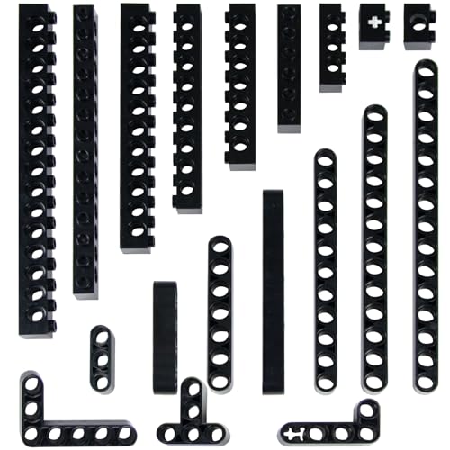 114 Stück Technische Bauteile-Set – Technical ersatzteile mit Liftarm, Lochbalken 1-16 Noppen, T-förmig & L-Träger, Kompatibel mit großen Marken, Spielzeug für Jungen, Erwachsene (Black) von Mirthben