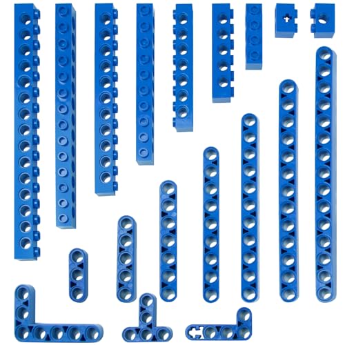 114 Stück Technische Bauteile-Set – Technical ersatzteile mit Liftarm, Lochbalken 1-16 Noppen, T-förmig & L-Träger, Kompatibel mit großen Marken, Spielzeug für Jungen, Erwachsene (Blue) von Mirthben
