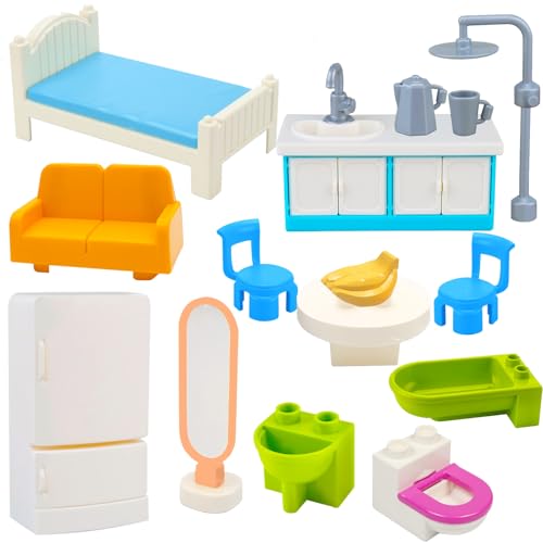 Mirthben Duplo Zubehör Set, Erweiterung mit Bett, Sofa- & Möbeln Kompatibel mit Allen Duplo Steinen Kreatives Bauen ab 3 Jahren Mirthben Duplo Zubehör Set, Erweiterung mit Bett, Sofa- & Möbeln Kompatibel mit Allen Duplo Steinen Kreatives Bauen ab 3 Jahren von Mirthben