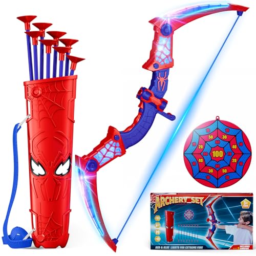 Kinderspielzeug Set mit roten und blauen LED-Lichtern, Supercooler Rucksack und Webziel, Spielzeug für Kinder 3-12 Jahre, Spiele Kinder 3 4 5 6 7 8 10 Jahre, Geschenk Jungen 3 4 5 6 7 8 9 10 Jahre von Mirthigig