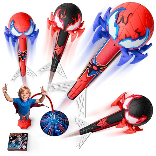 Raketen Spielzeug für Kinder, 4 Spider Raketen mit Netz-Design Pumpe, Spielzeug ab 3 4 5 6 7 8 9 10 Jahre Junge Geschenk Junge 3-12 Jahre Geschenkideen Kinderspielzeug Garten Outdoor Spiele für Kinder Raketen Spielzeug für Kinder, 4 Spider Raketen mit Netz-Design Pumpe, Spielzeug ab 3 4 5 6 7 8 9 10 Jahre Junge Geschenk Junge 3-12 Jahre Geschenkideen Kinderspielzeug Garten Outdoor Spiele für Kinder von Mirthigig
