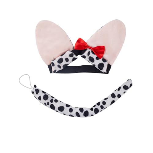 Gepunktetes Hunde-Kostüm-Set, Plüschschwanz, Fliege, Haarreifen-Set, Rock, Hundeohren, Stirnband für Halloween, Kostüm, Cosplay Gepunktetes Hunde-Kostüm-Set, Plüschschwanz, Fliege, Haarreifen-Set, Rock, Hundeohren, Stirnband für Halloween, Kostüm, Cosplay von Mirweon