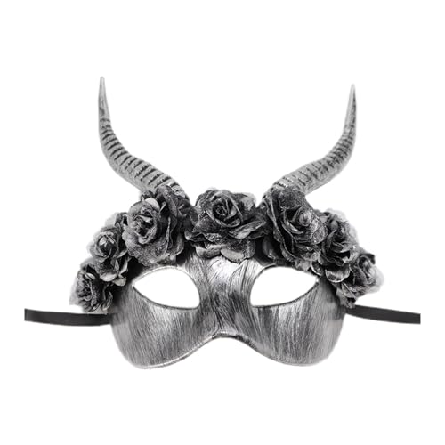 Halloween-Maskerade, halbes Gesicht, Teufel, Karneval, Karneval, gruselige Hörner für Party Halloween-Maskerade, halbes Gesicht, Teufel, Karneval, Karneval, gruselige Hörner für Party von Mirweon