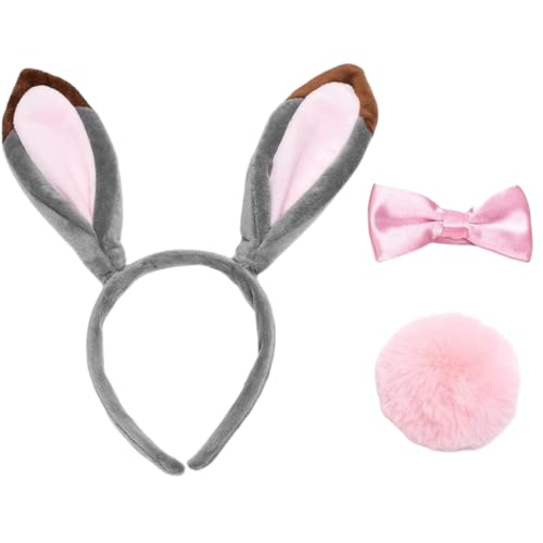 Hasenkostüm-Set, Plüsch, Hasenohren, Haarbänder, Hasenohren, Stirnbänder, Fliege, Schwanz, Tierhaarreifen-Set Hasenkostüm-Set, Plüsch, Hasenohren, Haarbänder, Hasenohren, Stirnbänder, Fliege, Schwanz, Tierhaarreifen-Set von Mirweon