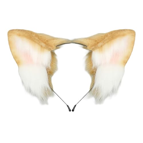 Mirweon 1/2 x Tierohren-Haarbänder, Tierschwanz, Hundekostüme, Hundeohren, Stirnband, Kunstpelz, Schwanz, Halloween, Cosplay, Party, Kostüme, Halloween, Cosplay-Kostüm von Mirweon