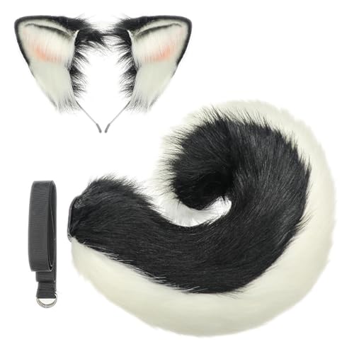 Mirweon 1/2 x Tierohren-Haarbänder, Tierschwanz, Hundekostüme, Hundeohren, Stirnband, Kunstpelz, Schwanz, Halloween, Cosplay, Party, Kostüme, Halloween, Cosplay-Kostüm Mirweon 1/2 x Tierohren-Haarbänder, Tierschwanz, Hundekostüme, Hundeohren, Stirnband, Kunstpelz, Schwanz, Halloween, Cosplay, Party, Kostüme, Halloween, Cosplay-Kostüm von Mirweon