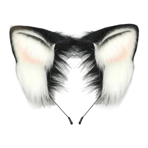 Mirweon 1/2 x Tierohren-Haarbänder, Tierschwanz, Hundekostüme, Hundeohren, Stirnband, Kunstpelz, Schwanz, Halloween, Cosplay, Party, Kostüme, Halloween, Cosplay-Kostüm von Mirweon