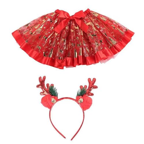 Mirweon 2-teiliges Weihnachts-Party-Kostüm-Set, Weihnachts-Rentier, Stirnband mit Tutus-Rock, Weihnachten, Cosplay-Kostüme, Zubehör Mirweon 2-teiliges Weihnachts-Party-Kostüm-Set, Weihnachts-Rentier, Stirnband mit Tutus-Rock, Weihnachten, Cosplay-Kostüme, Zubehör von Mirweon