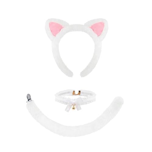 Mirweon 3/4-teiliges Katzenkostüm-Set, Halloween-Kostüm, Cosplay, Party, Requisiten, Katzenohren, Stirnband, Glocken, Choker, Schwanz, Tutu für Kinder, Mädchen, Katzenkostüm Mirweon 3/4-teiliges Katzenkostüm-Set, Halloween-Kostüm, Cosplay, Party, Requisiten, Katzenohren, Stirnband, Glocken, Choker, Schwanz, Tutu für Kinder, Mädchen, Katzenkostüm von Mirweon