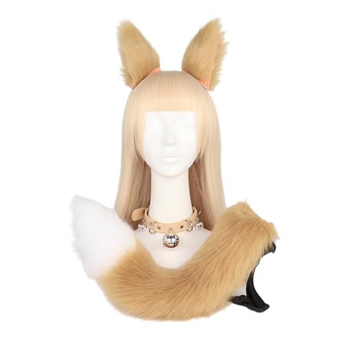 Mirweon 3-teiliges Tierkostüm für Erwachsene, Plüschohren, Stirnband, Schwanz, Choker, Tier-Kostüm-Zubehör Mirweon 3-teiliges Tierkostüm für Erwachsene, Plüschohren, Stirnband, Schwanz, Choker, Tier-Kostüm-Zubehör von Mirweon