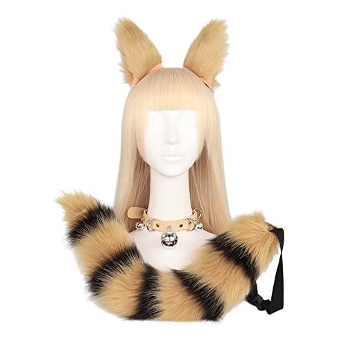 Mirweon 3-teiliges Tierkostüm für Erwachsene, Plüschohren, Stirnband, Schwanz, Choker, Tier-Kostüm-Zubehör Mirweon 3-teiliges Tierkostüm für Erwachsene, Plüschohren, Stirnband, Schwanz, Choker, Tier-Kostüm-Zubehör von Mirweon