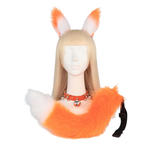 Mirweon 3-teiliges Tierkostüm für Erwachsene, Plüschohren, Stirnband, Schwanz, Choker, Tier-Kostüm-Zubehör Mirweon 3-teiliges Tierkostüm für Erwachsene, Plüschohren, Stirnband, Schwanz, Choker, Tier-Kostüm-Zubehör von Mirweon