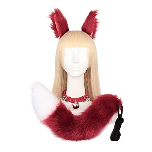Mirweon 3-teiliges Tierkostüm für Erwachsene, Plüschohren, Stirnband, Schwanz, Choker, Tier-Kostüm-Zubehör Mirweon 3-teiliges Tierkostüm für Erwachsene, Plüschohren, Stirnband, Schwanz, Choker, Tier-Kostüm-Zubehör von Mirweon