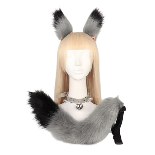 Mirweon 3-teiliges Tierkostüm für Erwachsene, Plüschohren, Stirnband, Schwanz, Choker, Tier-Kostüm-Zubehör Mirweon 3-teiliges Tierkostüm für Erwachsene, Plüschohren, Stirnband, Schwanz, Choker, Tier-Kostüm-Zubehör von Mirweon