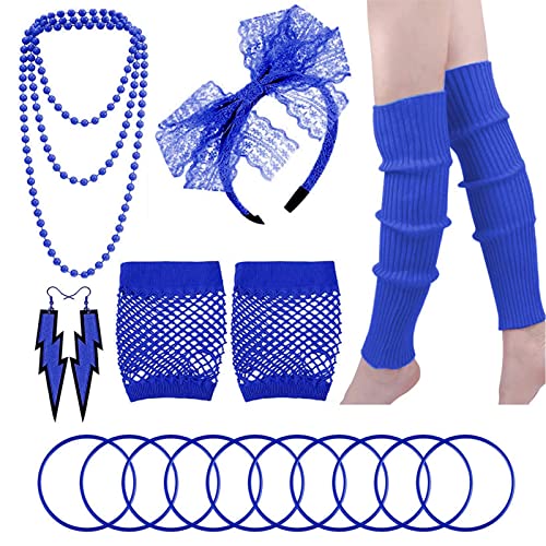 Mirweon 80er-Jahre-Kleid-Zubehör, inklusive Halskette, Ohrringe, Handschuhe, Beinwärmer, Stirnband für Halloween, 80er-Jahre-Party Mirweon 80er-Jahre-Kleid-Zubehör, inklusive Halskette, Ohrringe, Handschuhe, Beinwärmer, Stirnband für Halloween, 80er-Jahre-Party von Mirweon
