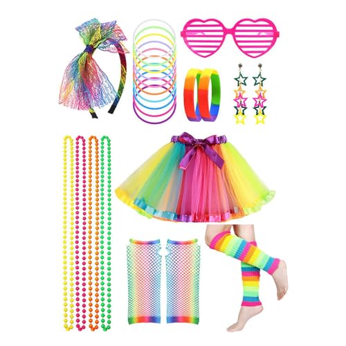 Mirweon 80er-Jahre-Kostüme für Damen, Kostümzubehör, Halloween, Weihnachten, Cosplay, Party, Tutu, Rock, Stirnband Mirweon 80er-Jahre-Kostüme für Damen, Kostümzubehör, Halloween, Weihnachten, Cosplay, Party, Tutu, Rock, Stirnband von Mirweon
