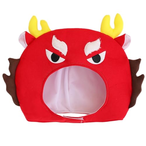 Mirweon Chinesischer Drache Festlicher Hut Kopfbedeckung für Themenpartys Foto Requisiten Karneval Cosplay Neujahr Drachenform Cartoon Hut von Mirweon