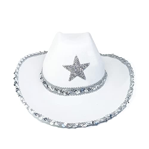 Mirweon Cowgirl-Hut, Stern, Junggesellinnenabschied, Cowboyhüte, Party-Requisiten, Cowgirl-Cosplay, für Frauen, Party, Geburtstag, Party Mirweon Cowgirl-Hut, Stern, Junggesellinnenabschied, Cowboyhüte, Party-Requisiten, Cowgirl-Cosplay, für Frauen, Party, Geburtstag, Party von Mirweon