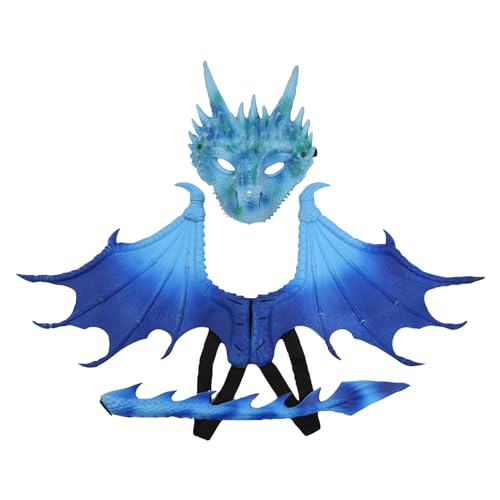 Mirweon Drachenflügel-Kostüm für Kinder, Dinosaurier-Schwanz-Set, Cosplay-Kostüm für Jungen, Mädchen, Halloween, Cosplay, Requisiten Mirweon Drachenflügel-Kostüm für Kinder, Dinosaurier-Schwanz-Set, Cosplay-Kostüm für Jungen, Mädchen, Halloween, Cosplay, Requisiten von Mirweon