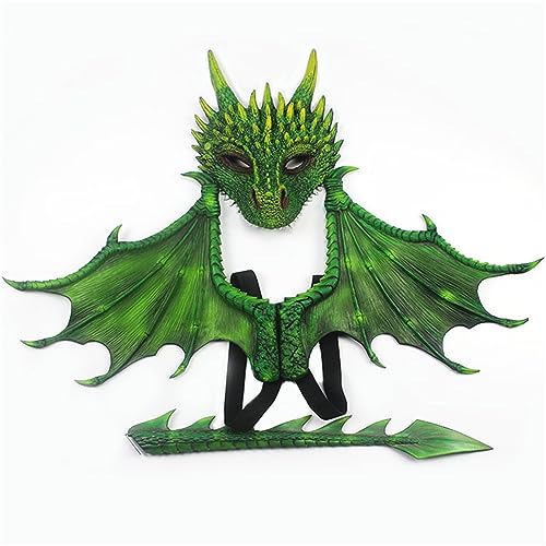 Mirweon Drachenflügel-Kostüm für Kinder, Dinosaurier-Schwanz-Set, Cosplay-Kostüm für Jungen, Mädchen, Halloween, Cosplay, Requisiten Mirweon Drachenflügel-Kostüm für Kinder, Dinosaurier-Schwanz-Set, Cosplay-Kostüm für Jungen, Mädchen, Halloween, Cosplay, Requisiten von Mirweon