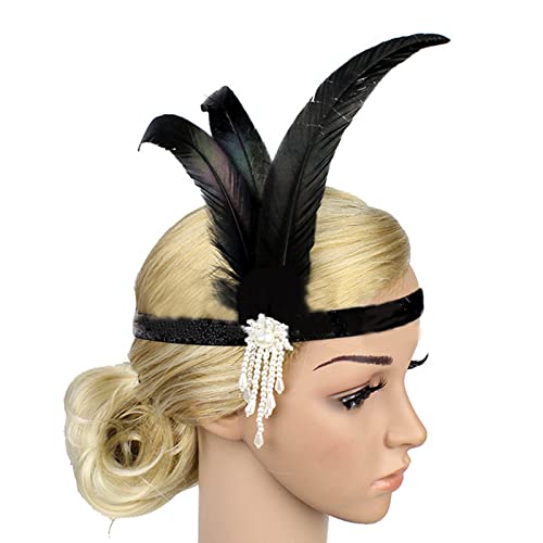 Mirweon Flapper-Stirnbänder, Halskette, Handschuhe, Stick der 1920er Jahre, Abschlussball und schöne Kopfbedeckung, elegante Kopfbedeckung Mirweon Flapper-Stirnbänder, Halskette, Handschuhe, Stick der 1920er Jahre, Abschlussball und schöne Kopfbedeckung, elegante Kopfbedeckung von Mirweon