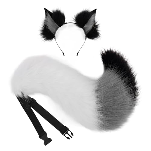 Mirweon Handgefertigte Plüsch-Füchse Ohren Stirnbänder Kunstpelz Schwanz für Halloween Cosplay Party Kostüme Zubehör für Kinder Erwachsene Tier Cosplay Kostüm Mirweon Handgefertigte Plüsch-Füchse Ohren Stirnbänder Kunstpelz Schwanz für Halloween Cosplay Party Kostüme Zubehör für Kinder Erwachsene Tier Cosplay Kostüm von Mirweon