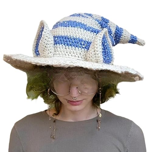 Mirweon Hexenhut mit Design, stilvoller Strick-Kopfschmuck für Halloween-Party, Neujahr, Party, Hintergrund, Dekoration, Urlaubsdekoration Mirweon Hexenhut mit Design, stilvoller Strick-Kopfschmuck für Halloween-Party, Neujahr, Party, Hintergrund, Dekoration, Urlaubsdekoration von Mirweon