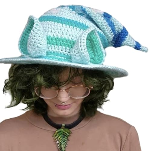 Mirweon Hexenhut mit Design, stilvoller Strick-Kopfschmuck für Halloween-Party, Neujahr, Party, Hintergrund, Dekoration, Urlaubsdekoration Mirweon Hexenhut mit Design, stilvoller Strick-Kopfschmuck für Halloween-Party, Neujahr, Party, Hintergrund, Dekoration, Urlaubsdekoration von Mirweon