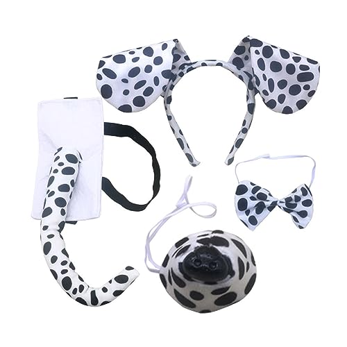 Mirweon Hundekostüm-Set, Hundeohren, Stirnband, Fliege, Schwanz, Nase für Kinder, Halloween-Kostüm, Cosplay, Party Mirweon Hundekostüm-Set, Hundeohren, Stirnband, Fliege, Schwanz, Nase für Kinder, Halloween-Kostüm, Cosplay, Party von Mirweon