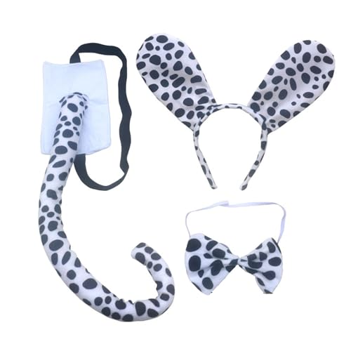 Mirweon Hundekostüm-Set, Hundeohren, Stirnband, Fliege, Schwanz, Nase für Kinder, Halloween-Kostüm, Cosplay, Party von Mirweon
