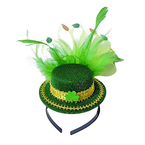 Mirweon Irischer grüner Haarreif, irischer grüner Zylinderhut, Stirnband, grüner Fascinator-Hut, SaintPatrick Day Stirnband, grüner Koboldhut von Mirweon