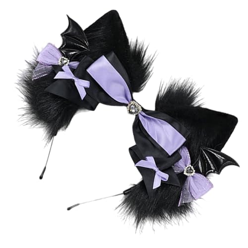 Mirweon Katzenschwanz, schöne Katzenohren, Haarband, Plüschschwanz, Tierschwanz, verstellbarer Gürtel, Wolfsschwanz, Halloween-Kostüm-Zubehör von Mirweon